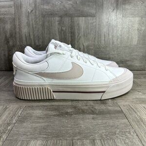 Nike Court Legacy Women's size 12 White Violet Platform Shoes DM7590-105